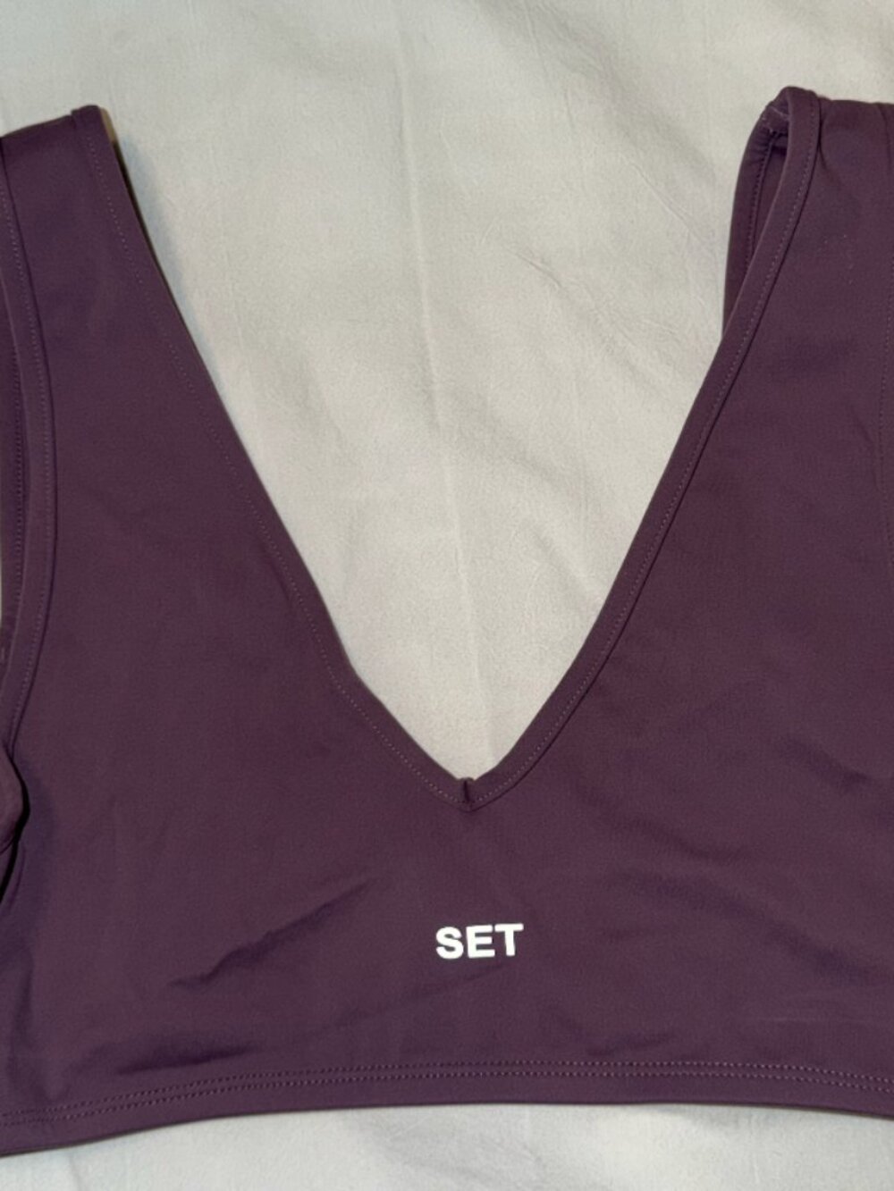 Purple Set Active Sport Body V Neck Sports Bra Size M